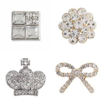 Diamante Crystal Shank Buttons Flower Bow Pearl 11mm to 24mm Pack of 5