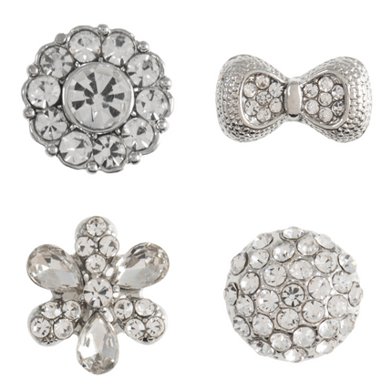 Diamante Crystal Shank Buttons Flower Bow Pearl 11mm to 24mm Pack of 5