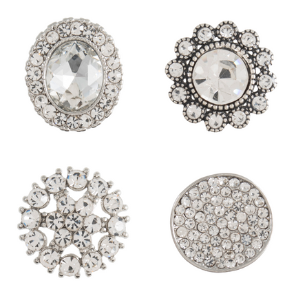 Diamante Crystal Shank Buttons Flower Bow Pearl 11mm to 24mm Pack of 5