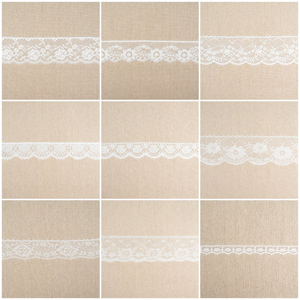 Flat Nylon Lace Trimming Antique White – 9 Widths & Patterns – 5m Lengths - ThreadandTrimmings