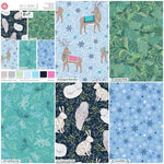 Collage of fabric patterns with Arctic animals and winter elements.