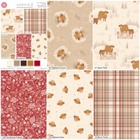 Christmas Cotton Fat Quarters Highland Pastures 5Pk Quilting Craft Bundle 3653