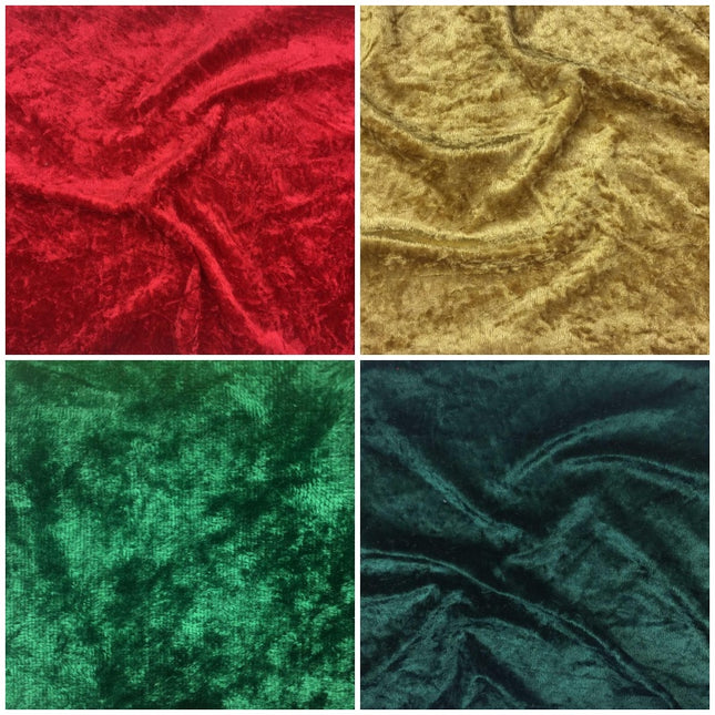 Crushed Velour Velvet Fabric 152cm Wide Polyester One Way Stretch Dressmaking 1m