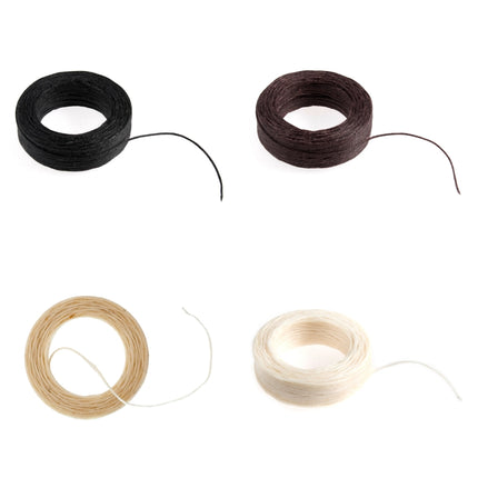 Waxed Linen Thread 22m Spool Black, Brown, White, Natural - ThreadandTrimmings