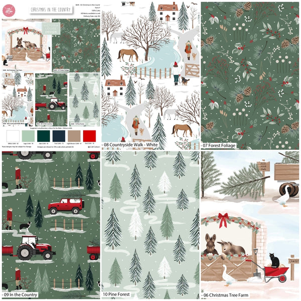 Christmas Cotton Fat Quarters In the Country Victoria Louise Col2 5Pk Bundle3649
