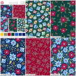Christmas Cotton Fat Quarters Jewelled Christmas 5Pk Quilting Craft Bundle 3655