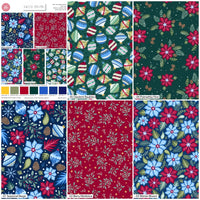Christmas Cotton Fat Quarters Jewelled Christmas 5Pk Quilting Craft Bundle 3655
