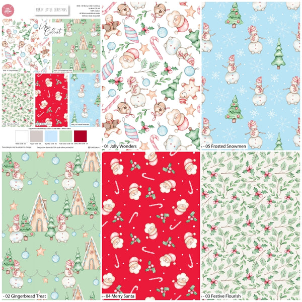 Christmas Cotton Fat Quarters  Merry Little Christmas Mary Cali 5Pk Bundle 3656