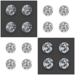 Clear Domed Buttons with Choice of Pretty Subtle Designs Black White 6pcs 15mm