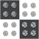 Clear Domed Buttons with Choice of Pretty Subtle Designs Black White 6pcs 15mm