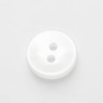 Round White Shirt Buttons with 2 Holes Basic Polyester 11.5mm