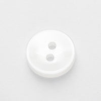 Round White Shirt Buttons with 2 Holes Basic Polyester 11.5mm