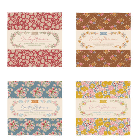 Stack of premium 16 coordinating seasonal small patterned fabric designs by Tone Finnanger.