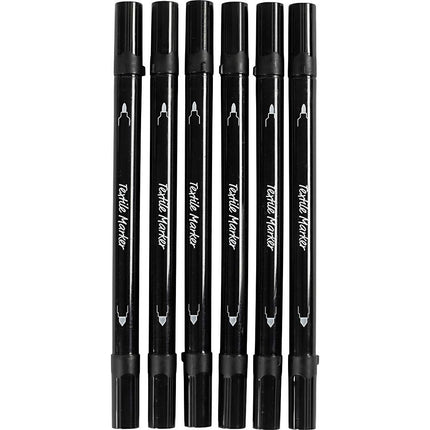 Textile Markers Permanent Fabric Pens Creativ Double Tip 6 or 20 Piece Packs
