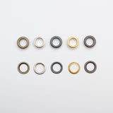 Round Eyelets for Craft & Repairs 100 Pcs - 5 Sizes (4mm, 5mm, 8mm, 11mm, 14mm)