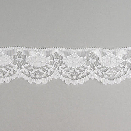 Flat Nylon Lace 40mm 5m Daisy Chain Scalloped Edge 6 Colours