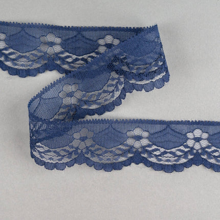 Flat Nylon Lace 40mm 5m Daisy Chain Scalloped Edge 6 Colours