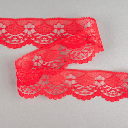 Flat Nylon Lace 40mm 5m Daisy Chain Scalloped Edge 6 Colours