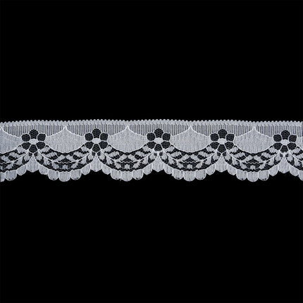 Flat Nylon Lace 40mm 5m Daisy Chain Scalloped Edge 6 Colours