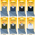Multiple packages of Flexi-Patch with blue patches on a yellow background