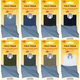 Multiple packages of Flexi-Patch with blue patches on a yellow background