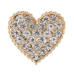 Metal Diamante Heart Buttons with Shank - 21mm