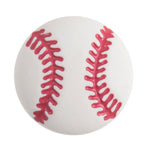 Round Shank Baseball Button - 13mm - White Button Red Stitching - 10 Buttons