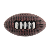American Football Shank Button - 19mm Brown Button White Stitching - 10 Buttons