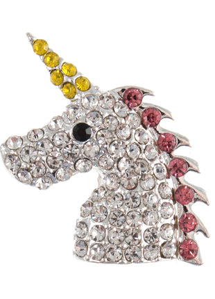 Silver Diamante Unicorn Shank Button 30mm