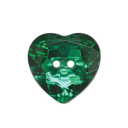 Heart Buttons with Silver Backed Sew Through Holes in 7 Bright Colours & 4 Sizes - ThreadandTrimmings