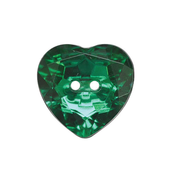 Heart Buttons with Silver Backed Sew Through Holes in 7 Bright Colours & 4 Sizes - ThreadandTrimmings