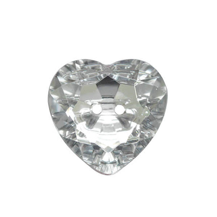 Heart Buttons with Silver Backed Sew Through Holes in 7 Bright Colours & 4 Sizes - ThreadandTrimmings