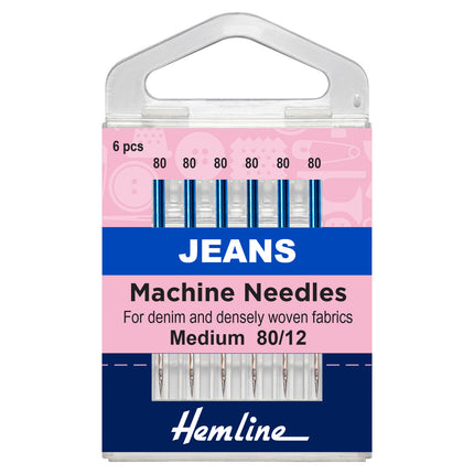 Denim Jeans Sewing Machine Needles by Hemline Regular, Medium & Heavy 6 Needle - ThreadandTrimmings