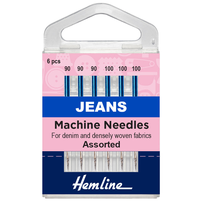 Denim Jeans Sewing Machine Needles by Hemline Regular, Medium & Heavy 6 Needle - ThreadandTrimmings
