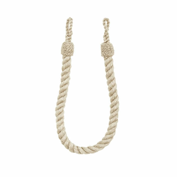 Natural Cotton Rope Curtain Tieback 62cm Long 100% Cotton - ThreadandTrimmings