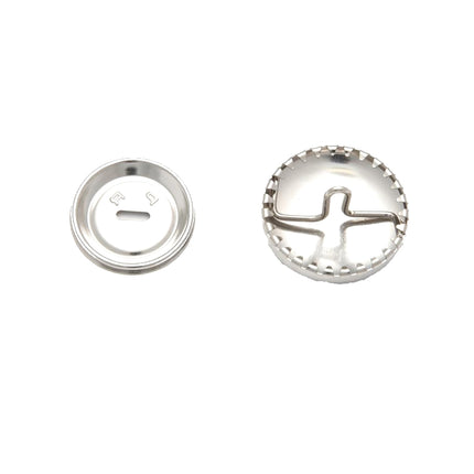 Brass Metal Self Cover Buttons Silver Rust Proof High Quality –11mm, 15mm, 23mm, - ThreadandTrimmings