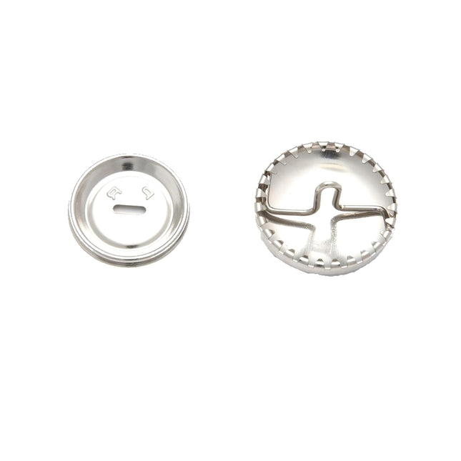 Brass Metal Self Cover Buttons Silver Rust Proof High Quality –11mm, 15mm, 23mm, - ThreadandTrimmings