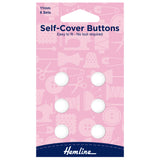 Self Cover Buttons by Hemline White Plastic Nylon Easy to Fit 6 Sizes 11mm/38mm