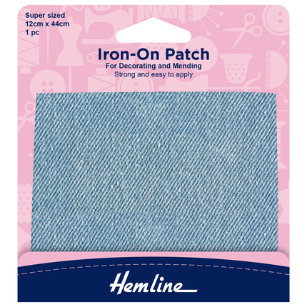 Large Iron On Poly Cotton Patch Super Sized 12cm x 44cm (1pc) - ThreadandTrimmings
