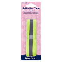 Reflective tape with pink packaging featuring Hemline branding on a white background