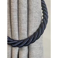 Pair of Reef Rope Curtain Tiebacks with Twisted End Caps by Jones Interiors