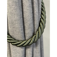 Pair of Reef Rope Curtain Tiebacks with Twisted End Caps by Jones Interiors