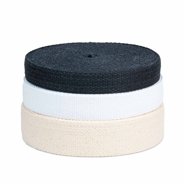 Heavy Duty Cotton Webbing Ideal For Bag Handles & Straps 25mm 30mm 40mm & 3 Cols - ThreadandTrimmings