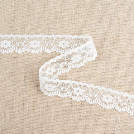 Flat Nylon Lace Trimming Antique White – 9 Widths & Patterns – 5m Lengths - ThreadandTrimmings