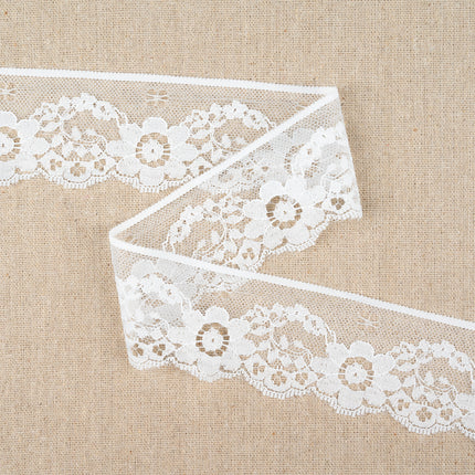 Flat Nylon Lace Trimming Antique White – 9 Widths & Patterns – 5m Lengths - ThreadandTrimmings
