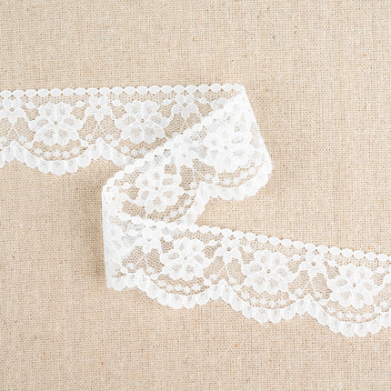 Flat Nylon Lace Trimming Antique White – 9 Widths & Patterns – 5m Lengths - ThreadandTrimmings