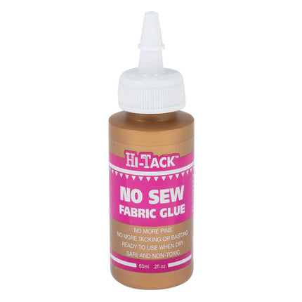 Hi Tack Fabric Glue Permanent 115ml No Sew Fray Stop 60ml Non Toxic Washable