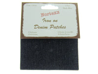 Iron On Denim Patches x 2 - (1 pair)  - 13cm x 10cm - Black, Light or Dark Denim