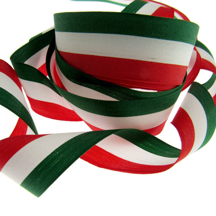 Italian National Ribbon in Green, White & Red - A Nice Italian Patriotic Ribbon - ThreadandTrimmings
