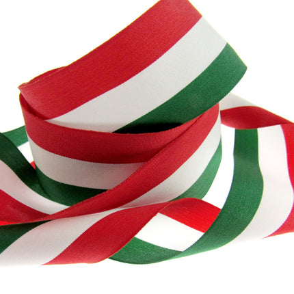 Italian National Ribbon in Green, White & Red - A Nice Italian Patriotic Ribbon - ThreadandTrimmings